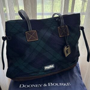 Dooney & Bourke Green and Black Plaid Shoulder Bag